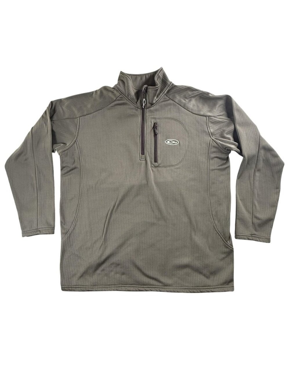 Drake Pullover Mens XL Green Fleece 1/4 Zip Thermal Hunting Chest Pocket Top